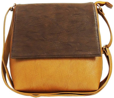 

Pink Flower Women Casual Beige, Brown Leatherette Sling Bag
