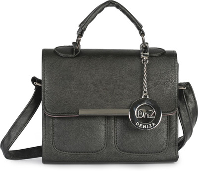 

DNZ Women Casual Grey Leatherette Sling Bag
