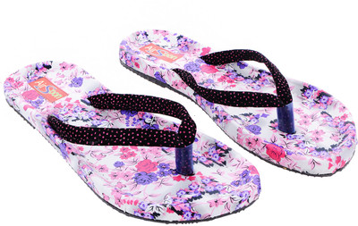 

AirSoon Flower Print Flip Flops, Pink color