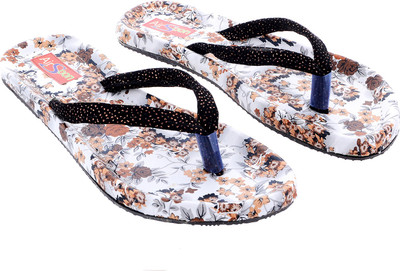 

AirSoon Flower Print Flip Flops, Black color