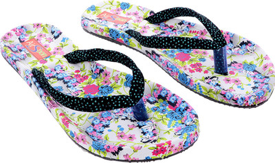 

AirSoon Flower Print Flip Flops, Green color