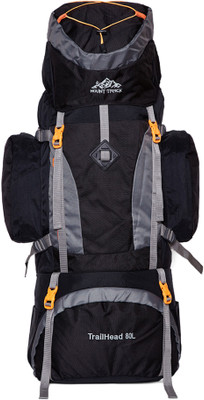 

Mount Track R16 Climate proof Trail-Head Mountain Trekking & Hiking/ Camping Backpack 80 Ltrs with Rain Cover Rucksack(Black, Backpack)