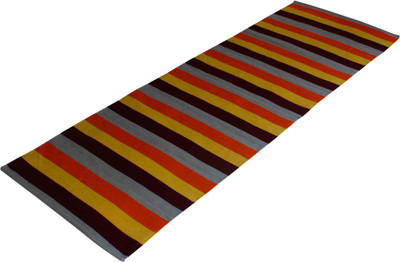 

Ryan Rubber Coated Cotton Handwoven Yoga mat Yellow 3 mm Yoga Mat, Brown