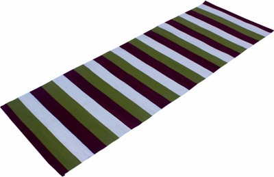 

Ryan Rubber Coated Anti Skid Cotton Handwoven Yoga / Exercise Mat Purple 3 mm Yoga Mat, Multicolor