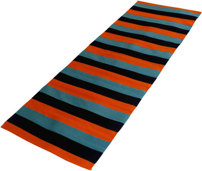 

Ryan Rubber Coated Cotton Handwoven Yoga / Exercise Mat Black 3 mm Yoga Mat, Orange