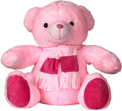 

ToynJoy Sitting Cute Beautiful Plush Baby Pink Teddy Bear with Designed Muffler - 75 cm(Baby Pink)