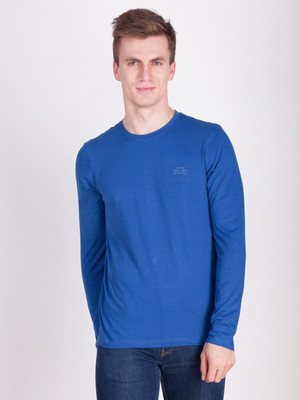 FORCE NXT Solid Men Round or Crew Dark Blue T-Shirt