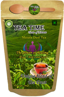 

Tea Time Instant Masala Tea Dust for Relaxation Spices, Cloves, Ginger, Cinnamon, Cardamom Masala Tea Cardamom, Cinnamon, Cloves, Black Pepper, Ginger Masala Tea Pouch(100 g)