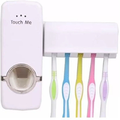 

RetailShopping Automatic Toothpaste Dispenser And Detachable Plastic Toothbrush Holder Plastic Toothbrush Holder(White, Wall Mount)