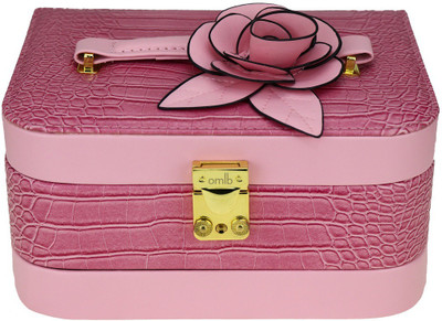 

AVMART Leather Look Flower Cosmetic Organizer Fashion, Jewellery, Makeup, Multi Purpose Vanity Box(Pink)