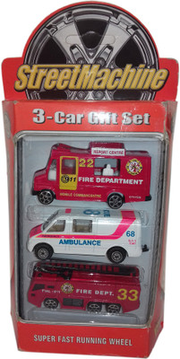 

kidoz kingdom STREET MACHINE 3 CAR GIFT SET - RESCUE VEHICLE(Multicolor)