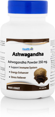 

HealthVit ASHWAGANDHA Powder 250 mg 60 Capsules (Pack Of 4)(60 No)