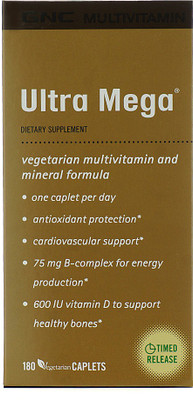 

GNC Ultra Mega Vegetarian Multivitamin and Mineral Formula(180 No)