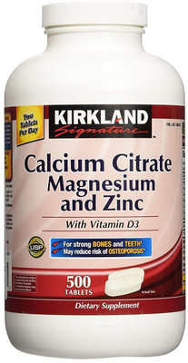 

Kirkland Signature Calcium Citrate Magnasium Zinc Vitamin D3 500 mg(500 No)
