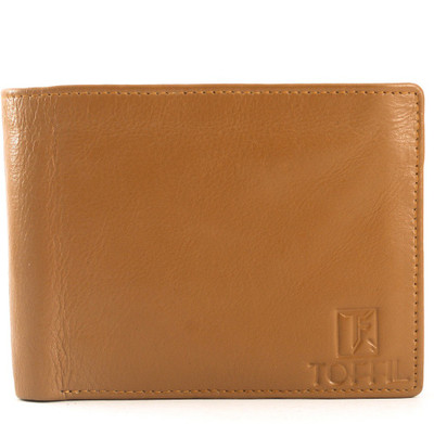 

TOFFIL Men Tan Genuine Leather Wallet(8 Card Slots), Creamy brown;tan