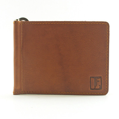 

TOFFIL Men Tan Genuine Leather Money Clip(2 Card Slots)