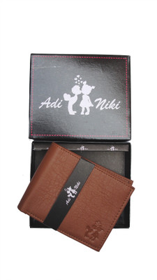 

Adi Niki Men Tan Artificial Leather Wallet(6 Card Slots)