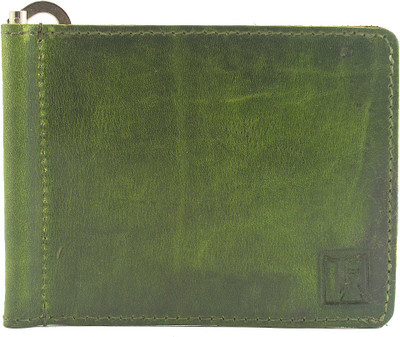 

TOFFIL Men Green Genuine Leather Money Clip(2 Card Slots)