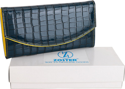 

Zoster Women Casual Blue Artificial Leather Wallet(6 Card Slots), Dark blue;yellow