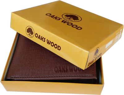 

Oaks Wood Boys Brown Artificial Leather Wallet(10 Card Slots)