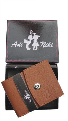 

Adi Niki Men Tan Artificial Leather Wallet(6 Card Slots)