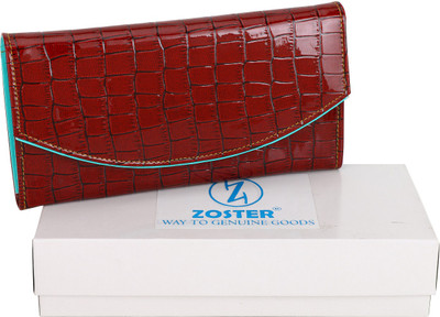 

Zoster Women Casual Maroon Artificial Leather Wallet(6 Card Slots), Cherry red;turquoise blue
