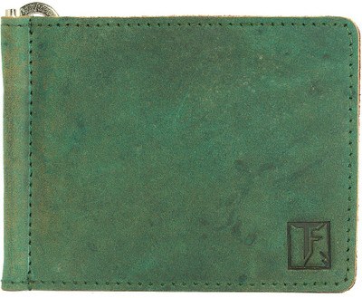 

TOFFIL Men Green Genuine Leather Money Clip(2 Card Slots), Light green