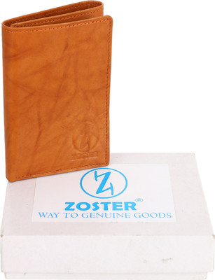 

Zoster Men Yellow Genuine Leather Wallet(6 Card Slots)