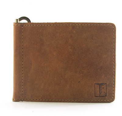 

TOFFIL Men Tan Genuine Leather Money Clip(2 Card Slots), Brown