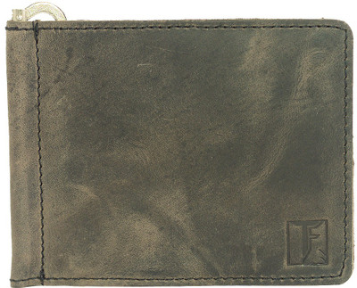 

TOFFIL Men Grey Genuine Leather Money Clip(2 Card Slots)