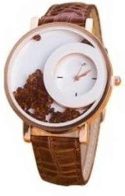 

Rage Enterprise New Stylish Brown Leather Belt Fancy Movable Diamond Men & Women Watch - For Girls