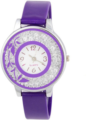 

Swadesi Stuff Exclusive Premium Quality Leaf Diamond purple Diamond Watch - For Girls