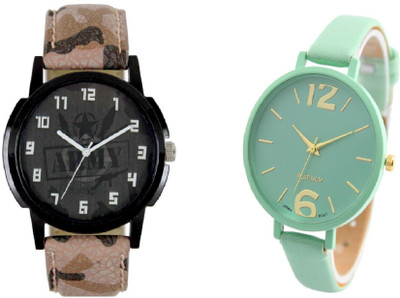 

Cloudwood Analogue Multicolour 92 Designer Stylish Combo Watch - For Couple