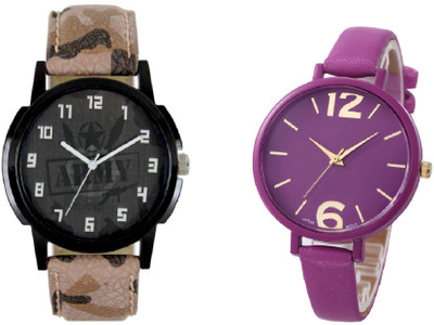 

Greenleaf Analogue Multicolour 91 Designer Stylish Combo Watch - For Couple