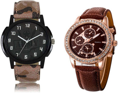 

Cloudwood Analogue Multicolour 111 Designer Stylish Combo Watch - For Couple