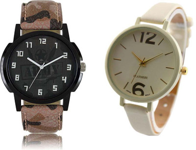 

Cloudwood Analogue Multicolour 87 Designer Stylish Combo Watch - For Couple