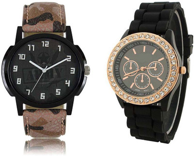 

Greenleaf Analogue Multicolour 108 Designer Stylish Combo Watch - For Couple