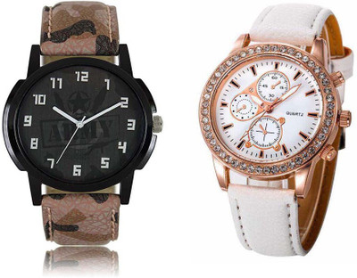

Greenleaf Analogue Multicolour 114 Designer Stylish Combo Watch - For Couple