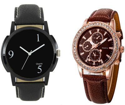 Greenleaf Analogue Multicolour 79 Designer Stylish Combo Watch - For Couple
