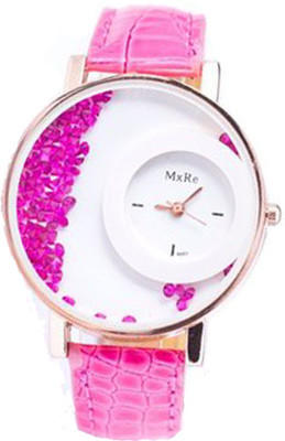

Rage Enterprise New Stylish Lite Pink Leather Belt Fancy Diamond Boys & Girls Watch - For Men & Women
