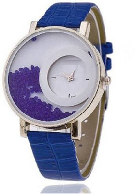 

Rage Enterprise New Stylish Blue Leather Belt Fancy Movable Diamond Boys & Girls Watch - For Men & Women
