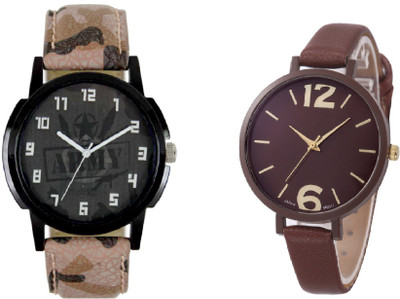 

Greenleaf Analogue Multicolour 90 Designer Stylish Combo Watch - For Couple