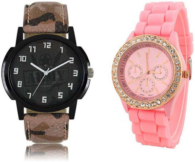 

Cloudwood Analogue Multicolour 107 Designer Stylish Combo Watch - For Couple