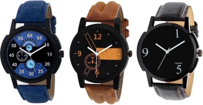 SPINOZA Brown blue army pattern attractive pack of 3 watches for boys Watch  - For Men   Watches  (SPINOZA)