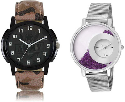 

Cloudwood Analogue Multicolour 120 Designer Stylish Combo Watch - For Couple