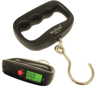 

Alpha A14 Digital Luggage Weighing Scale with Jumbo Hook Green Backlight - 50kg Weighing Scale(Black)