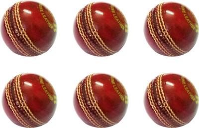 

Heega Club Cricket Leather Ball(Pack of 6, Red)