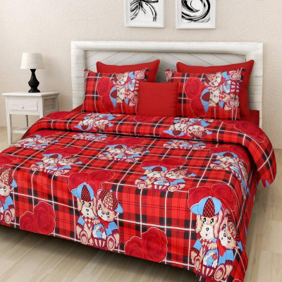 garima 7 star 144 TC Microfiber Double Printed Flat Bedsheet(Pack of 1, Multicolor)