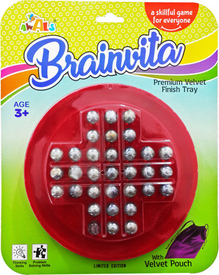

Awals Brainvita Game For Kids With Velvet Pouch Board Game