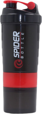 

Spider protein shaker bottle, 550 ml, Leak proof, storage container (1pc) 500 ml Shaker(Pack of 1, Red), Black;red